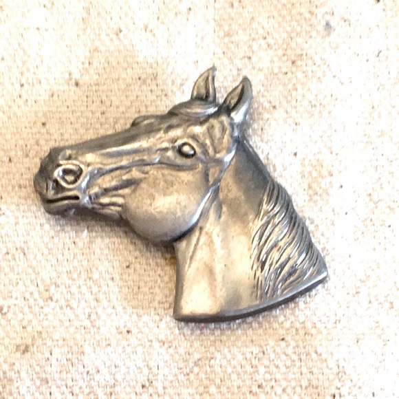 Accessories - VINTAGE horse head relief button covers (pair)